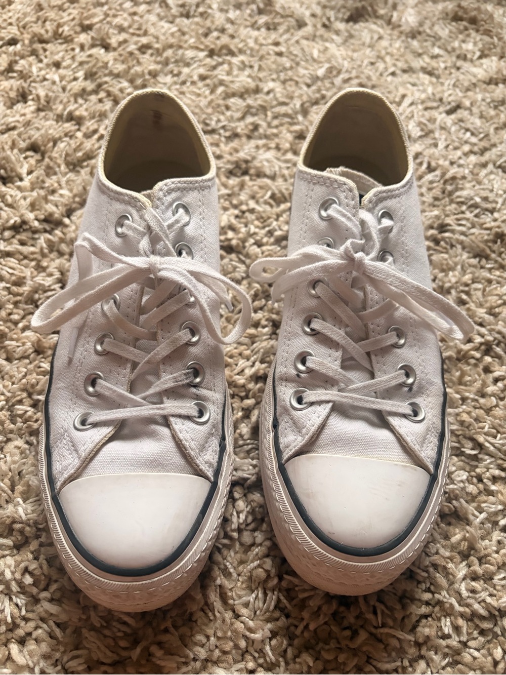 Converse Low Top Sneakers White with Black Trim
